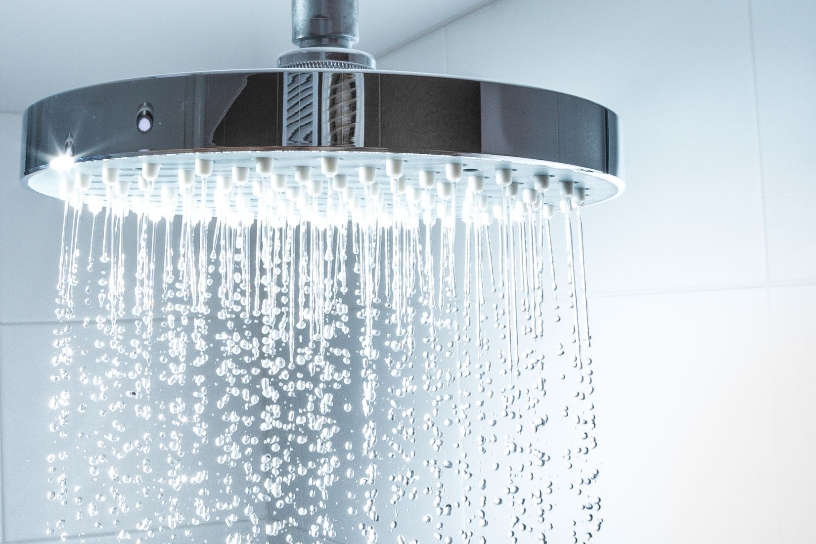 shower head with water on